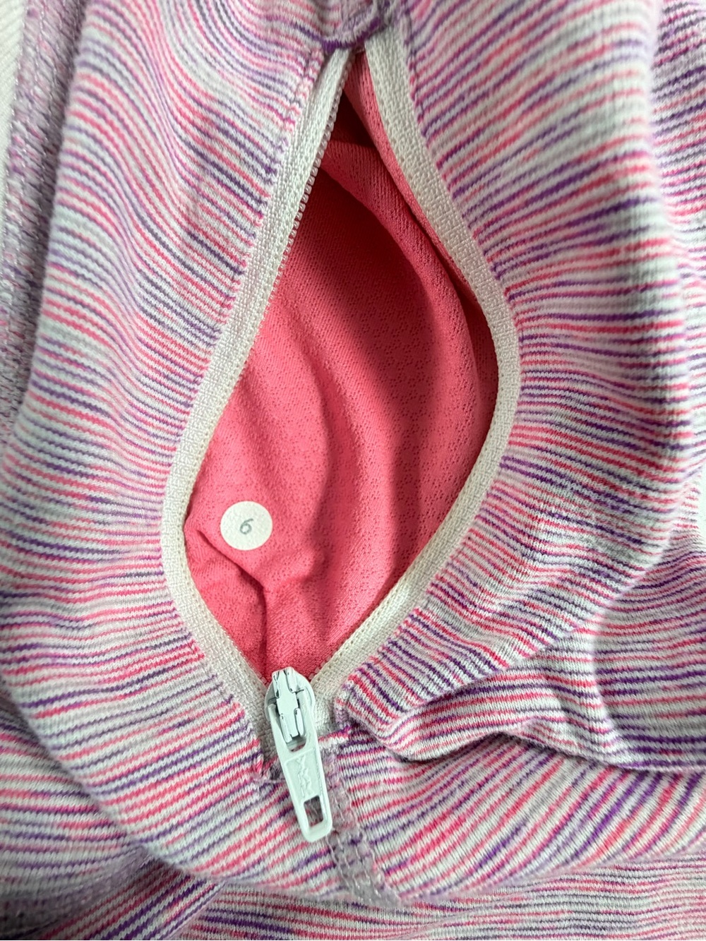 Lululemon Define Jacket Pink Space Dye Full Zip Thumbholes Size 6 - Picture 3 of 6